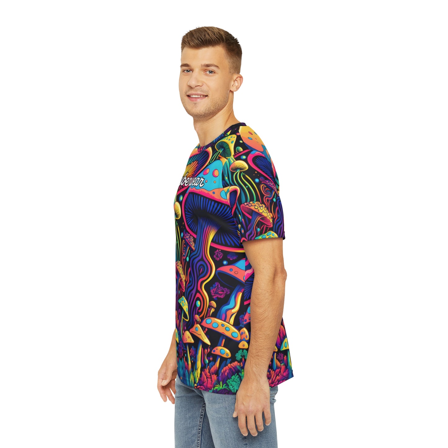 Colorful Trippy Mushroom psyberwear 100% Cotton T Shirt