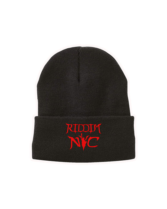 Riddim NYC Black Fleece Lined Beanie - Pre Order