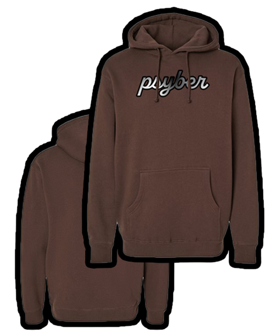 psyber greyscale brown hoodie